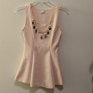 Blush pink peplum tank